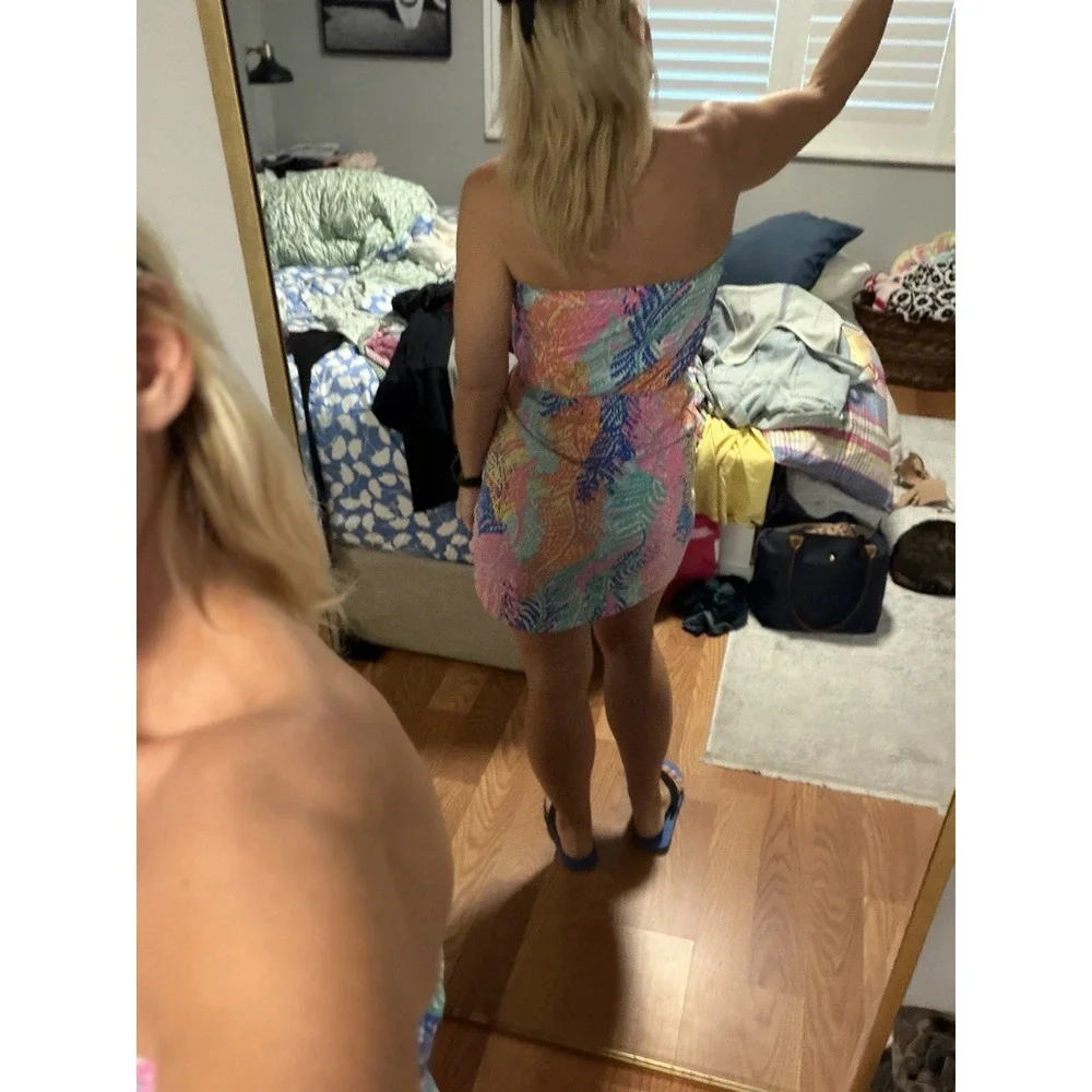 Lilly Pulitzer Windsor Strapless Dress -Electric Feel Size XS coverup Beachy - Picture 14 of 16